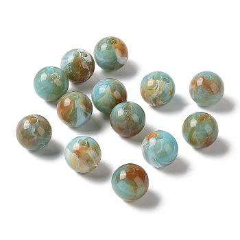 Acrylic Beads, Imitation Jade, Round, Colorful, 12mm, Hole: 2mm, about 500pcs/500g