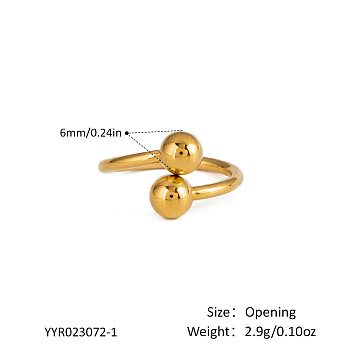 304 Stainless Steel Open Cuff Rings for Women, 60mm, Inner Diameter: Adjustable