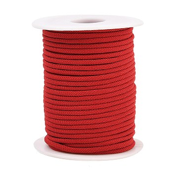 Nylon Threads, Milan Cords/Twisted Cords, Red, 3mm, about 21.87 yards(20m)/roll