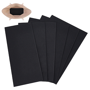 6Pcs 2 Styles Plastic Bag Bottom Fabric for DIY Bag Making, Rectangle, Black, 300x128~200x1.2~1.5mm, 3pcs/style