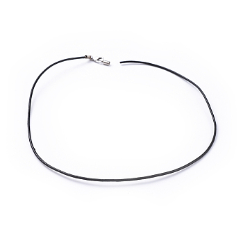 Imitation Leather Necklace Cord, Black, Size: about 2mm thick, 17.5 inch long