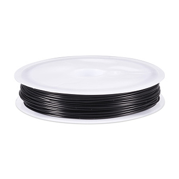 Copper Jewelry Wire, Round, Black, 21 Gauge, 0.7mm, about 42.65 Feet(13m)/Roll