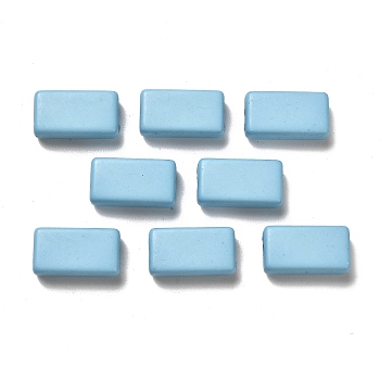 Opaque Acrylic Beads, Rectangle, Sky Blue, 18.5x10x6mm, Hole: 2mm, about 450pcs/500g