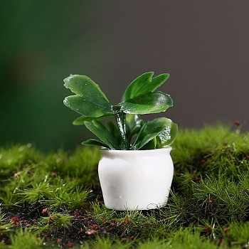 Resin Plant Potted Ornaments, Micro Landscape Home Accessories, Pretending Prop Decoration, Green, 15x35mm