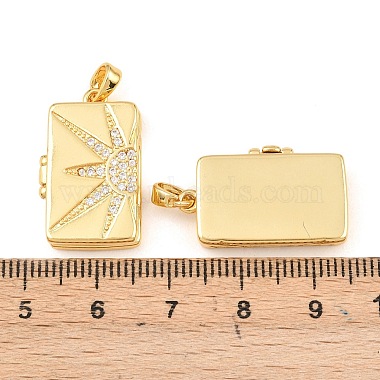 Brass Micro Pave Clear Cubic Locket Pendants(X-KK-Z140-19G)-3