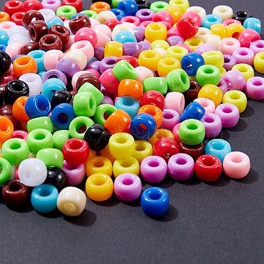 121.5g perles européennes acryliques opaques 15 couleurs(SACR-SZ0001-09)-3