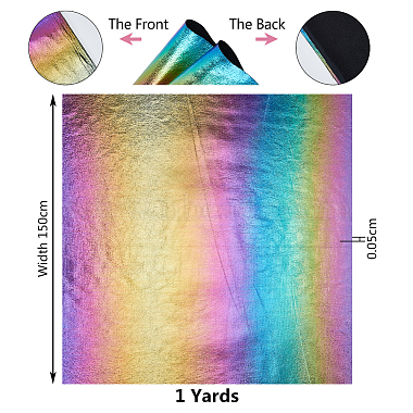 Rainbow Gradient Imitation Leather Fabric(AJEW-WH0314-291A)-2