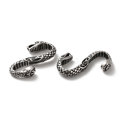 Tibetan Style 304 Stainless Steel S Shaped Snake Clasps(STAS-K250-06)-3