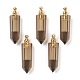 Faceted Natural Smoky Quartz Pointed Pendants(G-H252-F03)-1