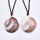 Natural Shell Fossil Pendant Necklaces(NJEW-S421-003)-1
