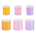 6Rolls 6 Colors Nylon Braided Cord, Chinese Knotting Cord for Jewelry Making Macrame Craft, Mixed Color, 0.8~1mm, 1roll/color(NWIR-TA0001-46B)