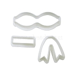 Plastic Molds, Clay Cutters, Clay Modeling Tools, for Earring Making, Bowknot, White, 14.5~36x43~84mm, 3pcs/set(TOOL-K016-04C)
