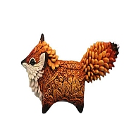 Resin Fox Figurines, for Home Desktop Decoration, Sandy Brown, 35x70x35mm(PW23090873898)