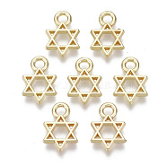 Alloy Charms, for Jewish, Star of David, Light Gold, 12x8x1.5mm, Hole: 2mm(X-PALLOY-S132-084)