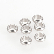 201 Stainless Steel Spacer Beads, Ring, Stainless Steel Color, 3.5x1.5mm, Hole: 2mm(STAS-Q210-85)