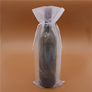 Rectangle Organza Drawstring Gift Bags, Wine Storage Bags, White, 38x15cm(WG96915-06)