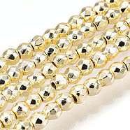 Electroplate Non-magnetic Synthetic Hematite Bead Strands, Round, Faceted, Golden Plated, 2mm, Hole: 1mm, about 200pcs/strand, 15.7 inch(G-Q465-12G)