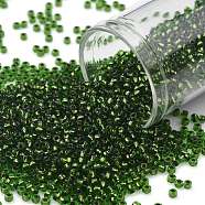 TOHO Round Seed Beads, Japanese Seed Beads, (742) Copper Lined Peridot, 11/0, 2.2mm, Hole: 0.8mm, about 1110pcs/bottle, 10g/bottle(SEED-JPTR11-0742)
