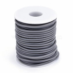 PVC Tubular Solid Synthetic Rubber Cord, No Hole, Wrapped Around White Plastic Spool, Gray, 3mm, about 32.8 yards(30m)/roll(RCOR-R008-3mm-30m-10)