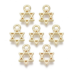 Alloy Charms, for Jewish, Star of David, Light Gold, 12x8x1.5mm, Hole: 2mm(X-PALLOY-S132-084)