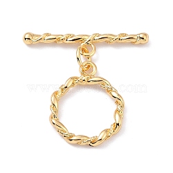 Rack Plating Brass Toggle Clasps, Long-Lasting Plated, Ring, Real 18K Gold Plated, Ring: 18x15x2mm, Hole: 1.6mm, Bar: 25.5x15.5x2.5mm, Hole: 1.6mm(KK-B036-15G)