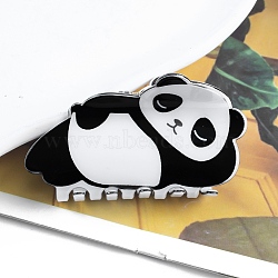 Cute Panda Shape PVC Claw Hair Clips, Hair Accessories for Women & Girls, White, 85x40mm(PW-WG47210-02)