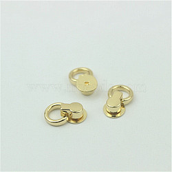 Zinc Alloy Side Clip Buckles Nail Rivet Connector Clasp, with O Ring, for Bag Hanger, Light Gold, 19x12x5.5mm(PURS-PW0001-125LG)