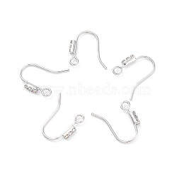 Brass Micro Pave Clear Cubic Zirconia Earring Hooks, Platinum, 13x17x2mm, Hole: 1.9mm, Pin: 0.8mm(KK-Z084-10P)