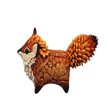 Resin Fox Figurines, for Home Desktop Decoration, Sandy Brown, 35x70x35mm