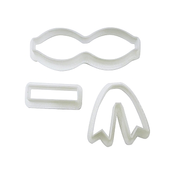 Plastic Molds, Clay Cutters, Clay Modeling Tools, for Earring Making, Bowknot, White, 14.5~36x43~84mm, 3pcs/set