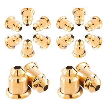 8 Pairs Brass Ear Nuts/Earring Backs, Long-Lasting Plated, Real 18K Gold Plated, 6x5mm, Hole: 1mm, 8pairs