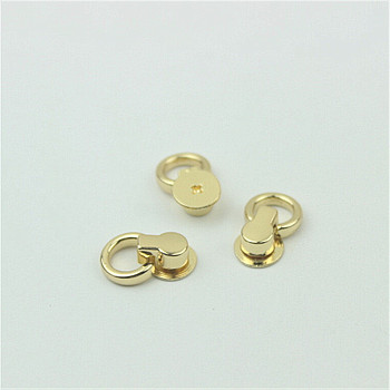 Zinc Alloy Side Clip Buckles Nail Rivet Connector Clasp, with O Ring, for Bag Hanger, Light Gold, 19x12x5.5mm