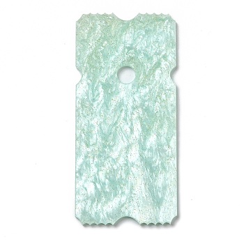 Acrylic Big Pendants, with Glitter Powder, for DIY Making Keychain, Ticket, Light Green, 78x37x2mm, Hole: 3mm