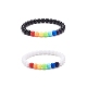 2Pcs 2 Colors Acrylic Round Beaded Stretch Bracelets Set for Kids(BJEW-JB08555-02)-1
