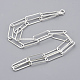 Brass Flat Oval Paperclip Chain Necklace Making(MAK-S072-08A-S)-2