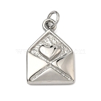 304 Stainless Steel Pendants, Stainless Steel Color, Envelope with Heart Charm, 18x12.5x3mm, Jump Ring: 5x0.8mm, 3.4mm Inner Diameter(STAS-A140-04A-P)