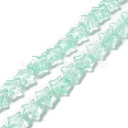 Transparent Glass Beads Strand, Star, Pale Turquoise, 10x10x4mm, Hole: 0.8mm, about 40pcs/strand, 13.39~14.17 inch(34~36cm)(GLAA-K057-01E)