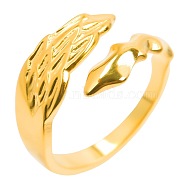 Vintage Stainless Steel Wing Couple Rings, Open Cuff Rings for Men and Women, Golden(RM5946-2)
