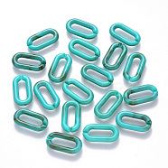 Acrylic Linking Rings, Quick Link Connectors, For Jewelry Cable Chains Making, Imitation Gemstone Style, Oval, Dark Turquoise, 20.5x11x3mm, Inner Diameter: 13.5x4mm, about 1200pcs/500g(OACR-T023-01A-03)