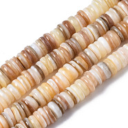 Natural Freshwater Shell Beads Strands, Flat Round/Disc, Heishi Beads, 6x6x1.5~2mm, Hole: 1mm, about 210~218pcs/strand, 15~15.47 inch(38.1~39.3cm)(SHEL-Q025-001)