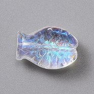 Electroplate Glass Beads, AB Color Plated, Fish, Colorful, 10x14x6mm, Hole: 0.8mm(EGLA-WH0002-01B)