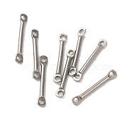 304 Stainless Steel Connector Charms, Bar Links, Stainless Steel Color, 15x2.5x1.2mm, Hole: 1.2mm(STAS-Q323-06B-P)