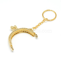 Iron Purse Frame Handle, for Bag Sewing Craft Tailor Sewer, with Key Ring, Golden, 110mm(X-FIND-T008-225G)