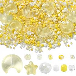 DIY Jewelry Making Finding Kits, including Glass Beads & Seed Beads, Yellow, 6x5mm, Hole: 1mm, 10pcs(DIY-FS0010-34)