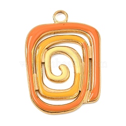 304 Stainless Steel Enamel Pendants, Vortex Charms, Real 18K Gold Plated, 28.5x20x2mm, Hole: 2.5mm(SA-CBAA487-43G)