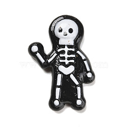 Hallowmas Opaque Resin Decoden Cabochons, Skeleton, Black, 31.5x22x7.5mm(RESI-S393-01C)