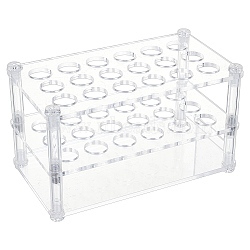 Acrylic Multi-Use Colorimetrical Cylinder Tube Display Racks, 18-Hole 10/15ML Test Tube Display Stands, Lab Supplies, Rectangle, Clear, Finished Product: 156x87x78mm(AJEW-WH0678-66)