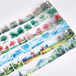 6 Rolls 6 Colors PET Self-Adhesive Paper Decorative Stickers, for DIY Photo Album Diary Scrapbook Decoration, Mixed Color, 50x0.1mm, 1 roll/color(DIY-CP0012-90)