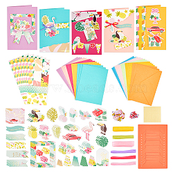 DIY Teachers' Day Theme Envelope & Card Kids Craft Kits, including Envelope, Paperboard and Rectangle Konfetti, Silk Ribbon, Rhinestone and Paper Accessories, Mixed Color, 180x125x0.4mm(AJEW-WH0415-62E)
