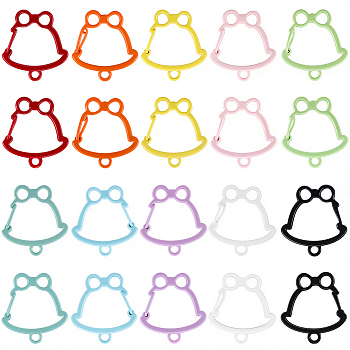 20Pcs 10 Colors Zinc Alloy Baking Paint Bell Shape Keychain Clasps, Mixed Color, 26x24.5x7mm, 2pcs/color